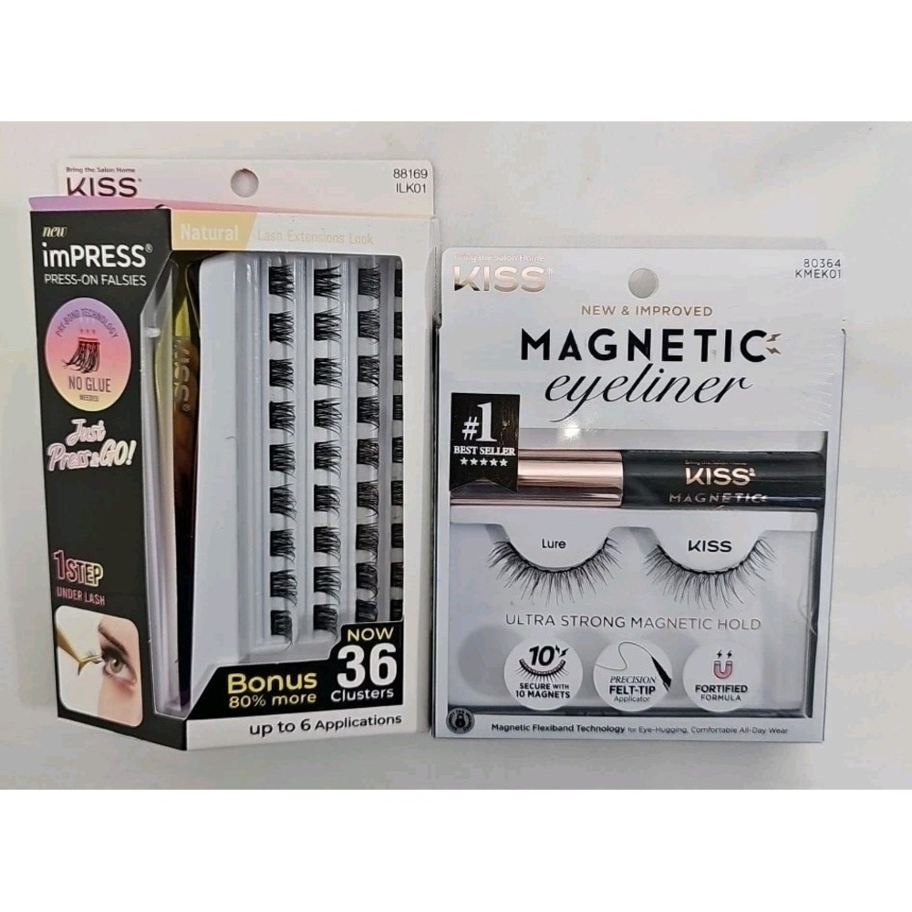 Kiss False Eyelash Bundle With Magnetic Eyeliner